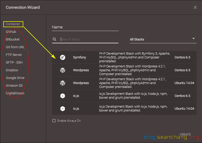 Codeanywhere Connection Wizard 截图