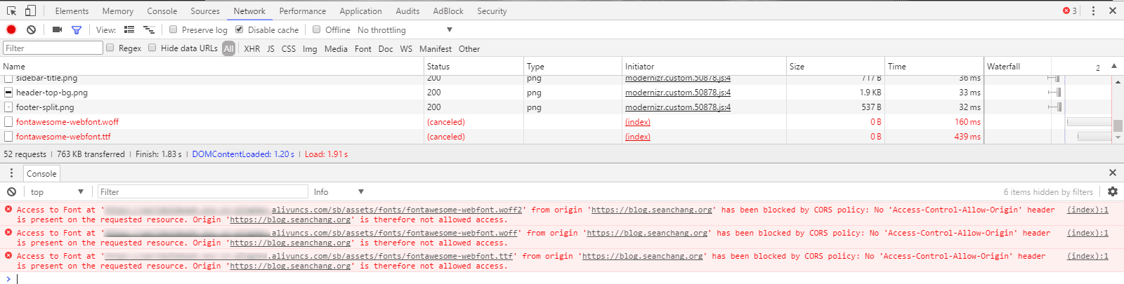 Chrome 错误提示截图